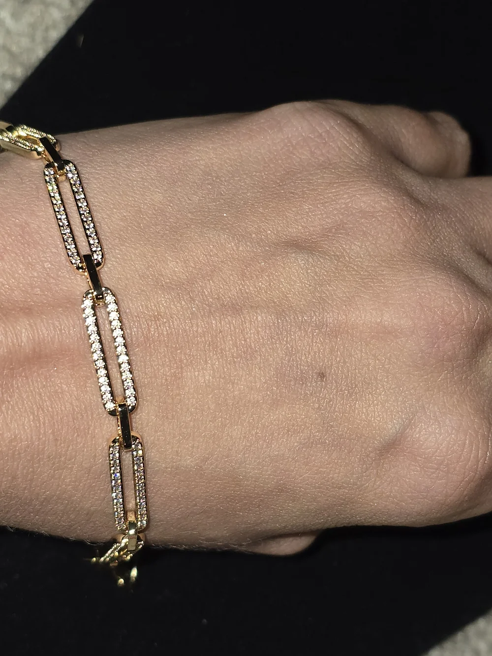 22kgp Dubai Gold Pavé Link Bracelet - Women's Jewelry